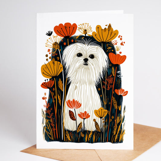 Maltese folk-art greeting card, blank inside