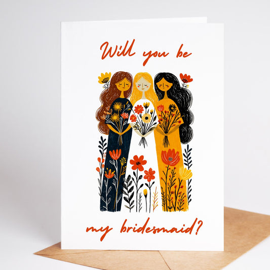 Will You Be folk-art greeting card, blank inside