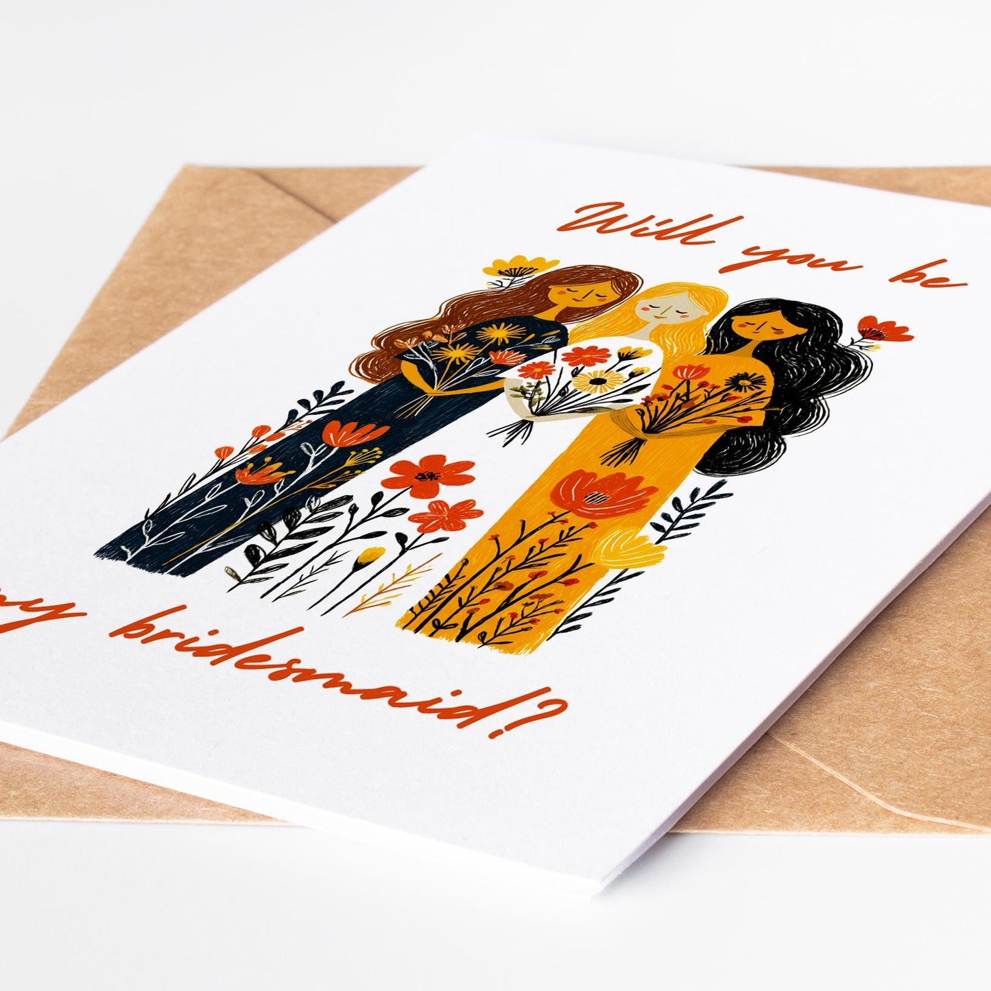 Will You Be folk-art greeting card, blank inside