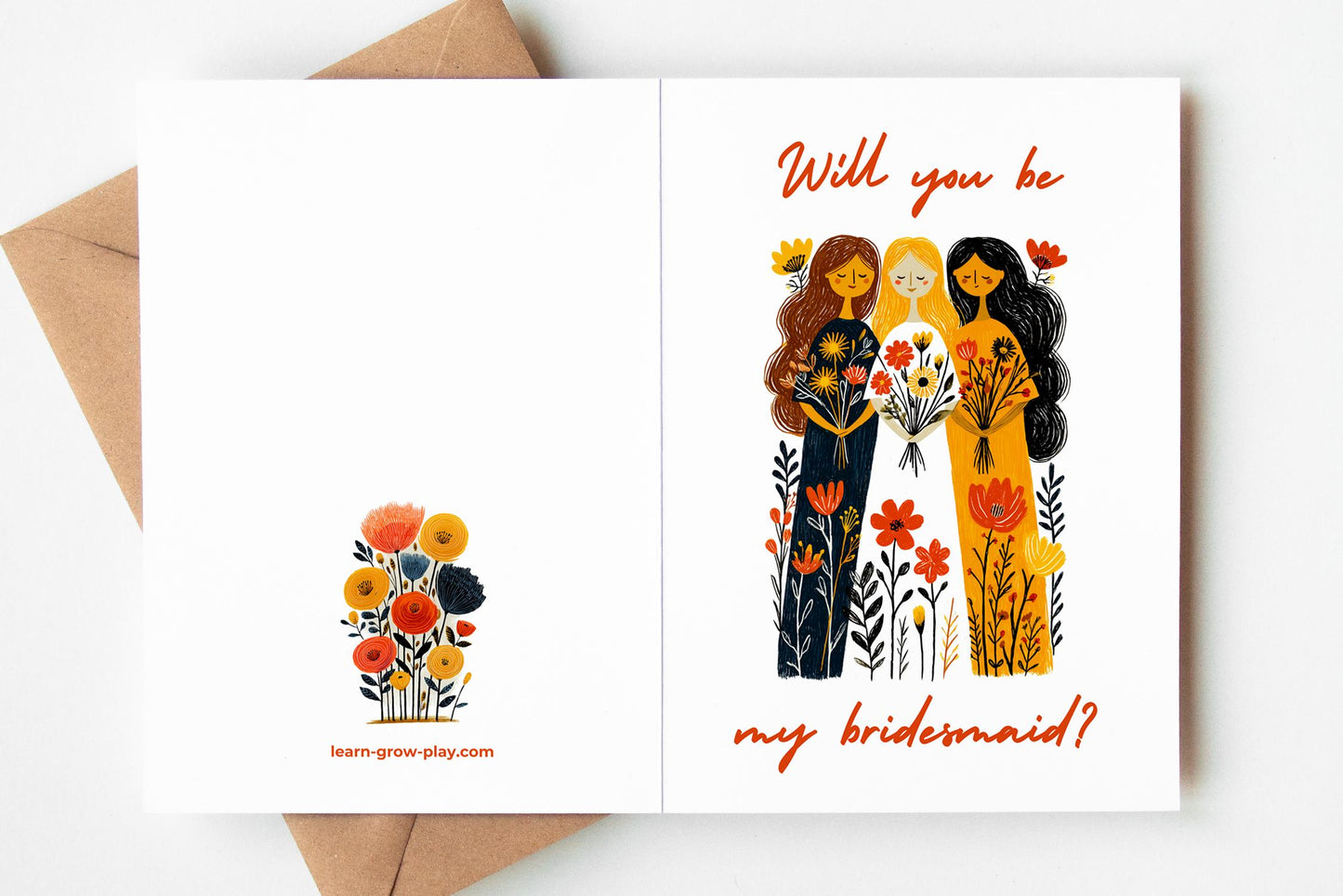 Will You Be folk-art greeting card, blank inside