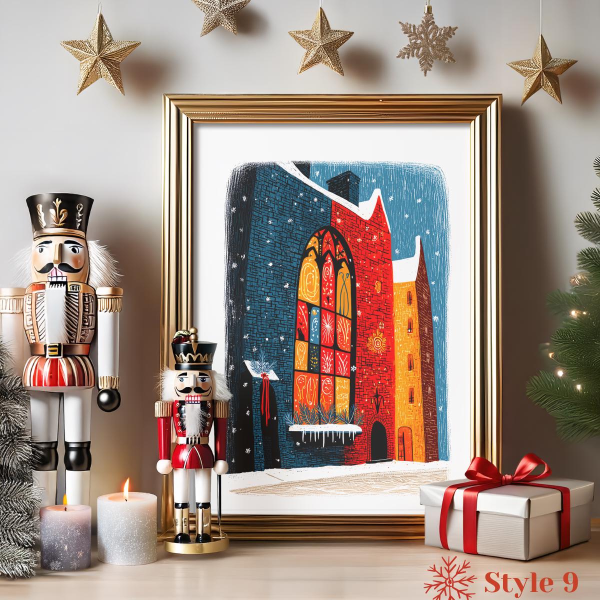 Nativity folk-art art print, blank inside