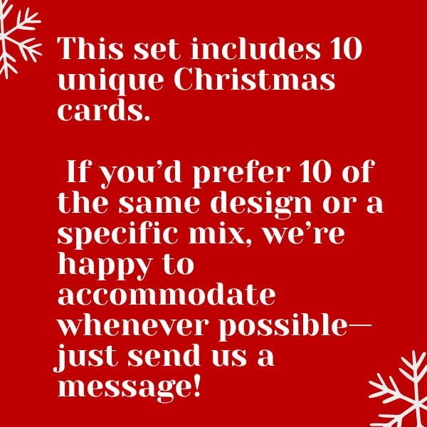 Christmas Greeting Card Set folk-art greeting card, blank inside