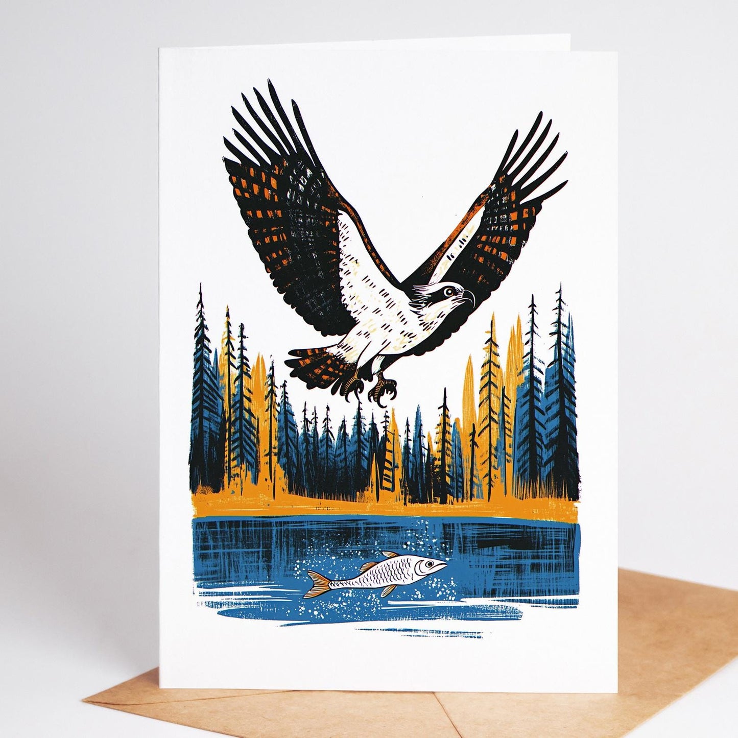 Bird Lover folk-art greeting card, blank inside