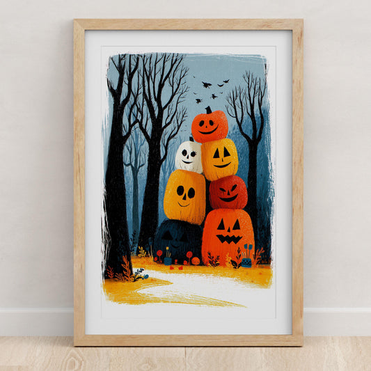 Vintage folk-art art print, blank inside