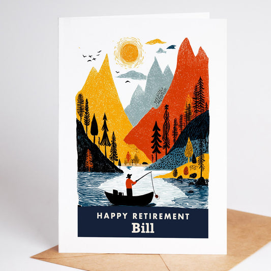Fishing Retirement Card, Personalized with a Name