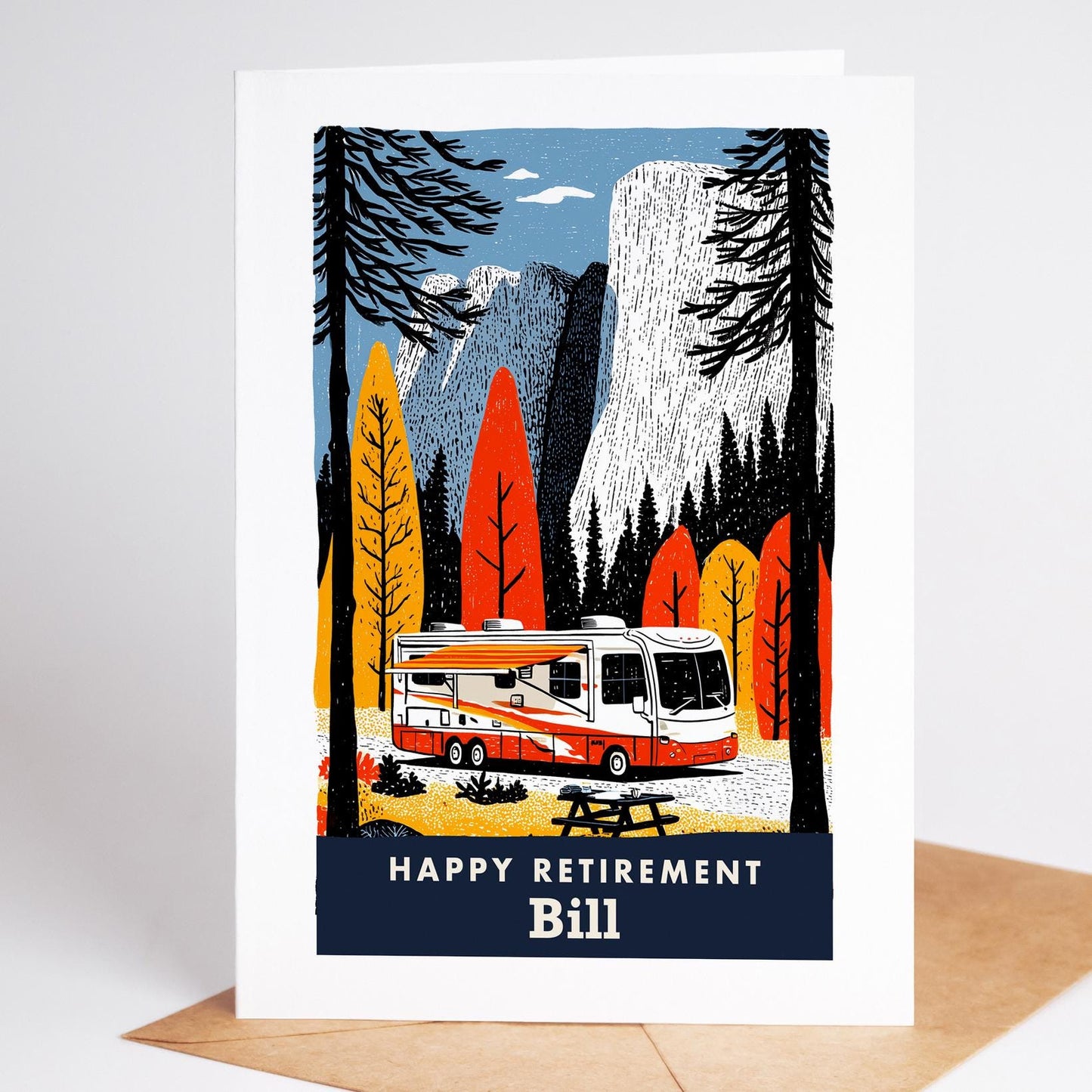 RV Retirement Card, Personalized with a Name