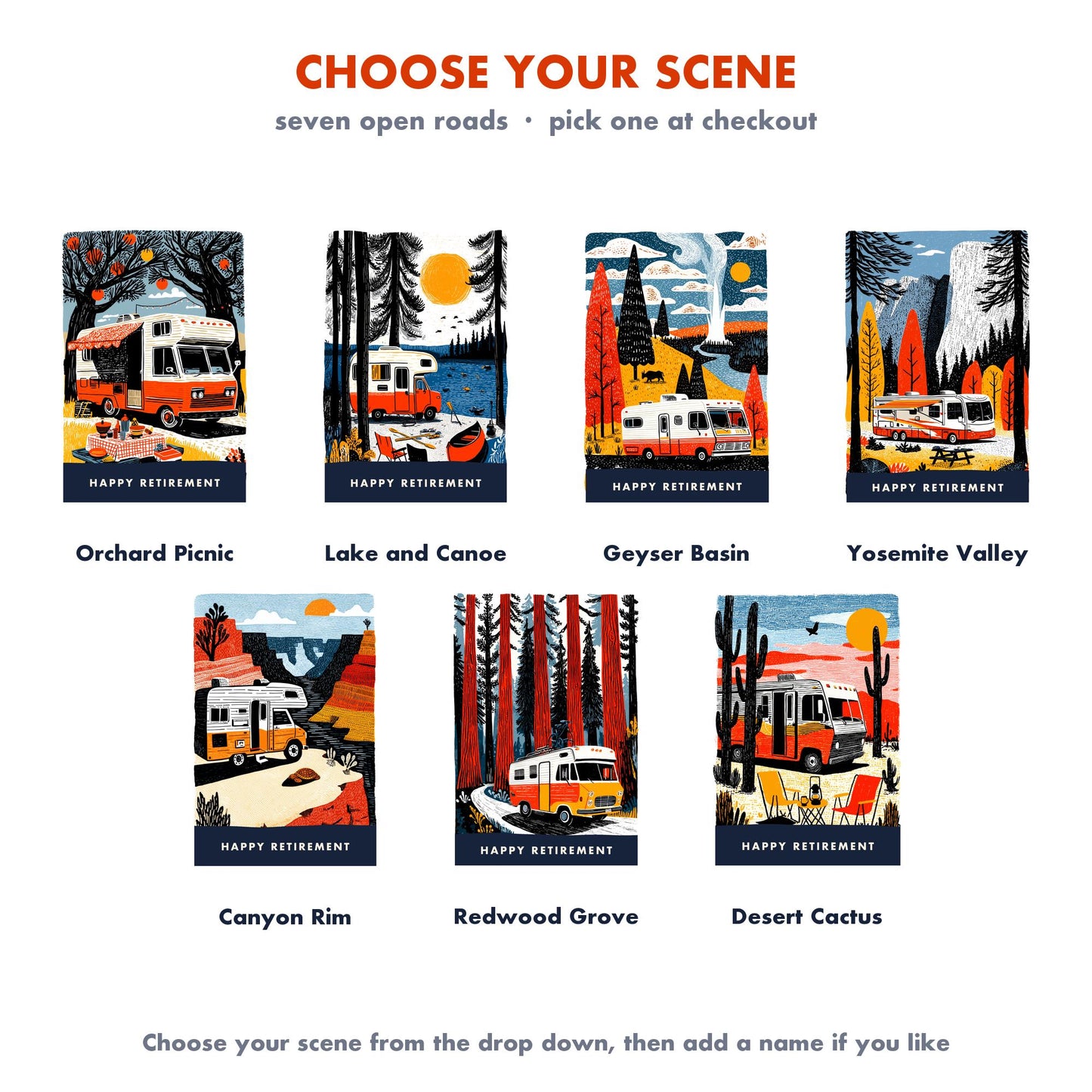 RV Retirement Card, Personalized with a Name