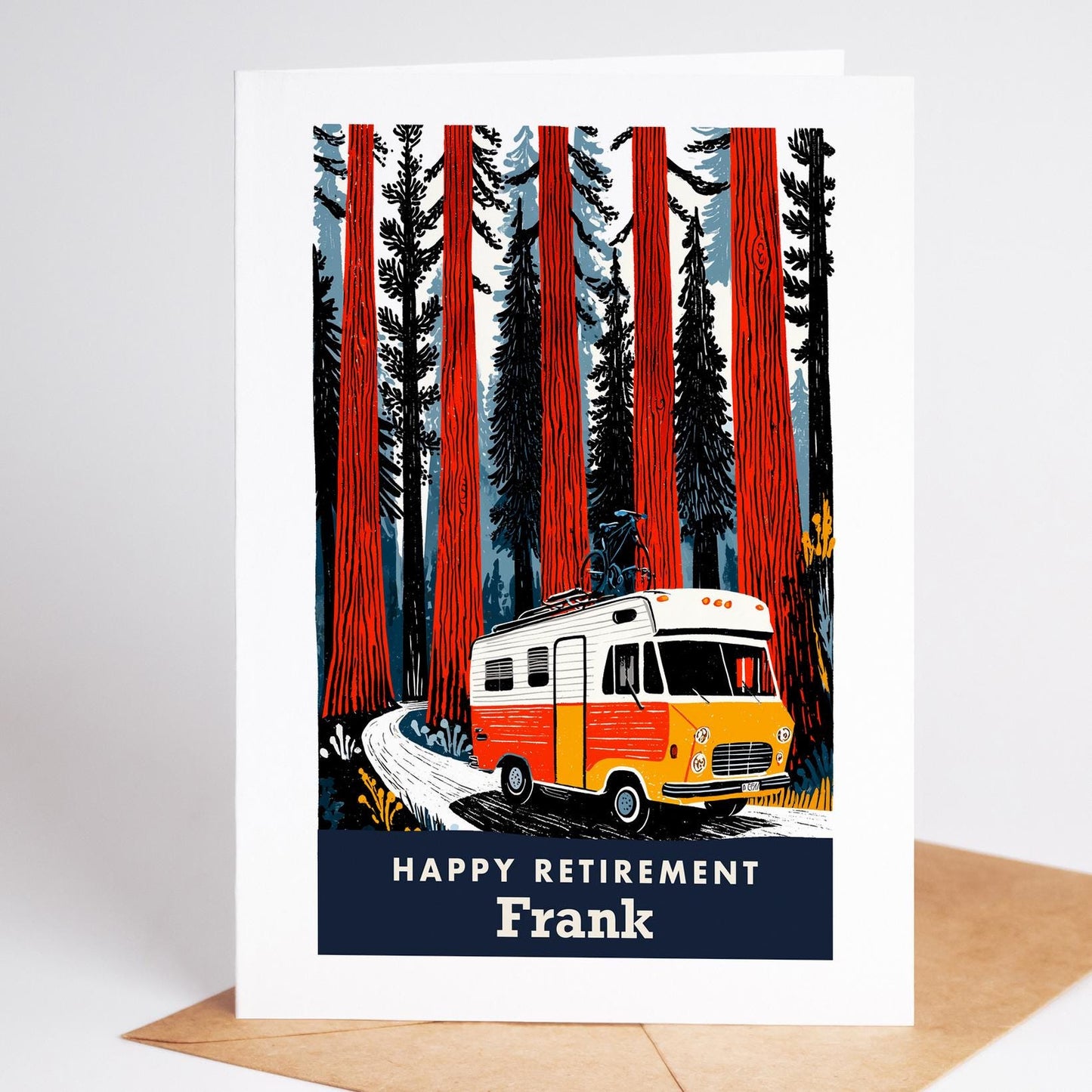 RV Retirement Card, Personalized with a Name