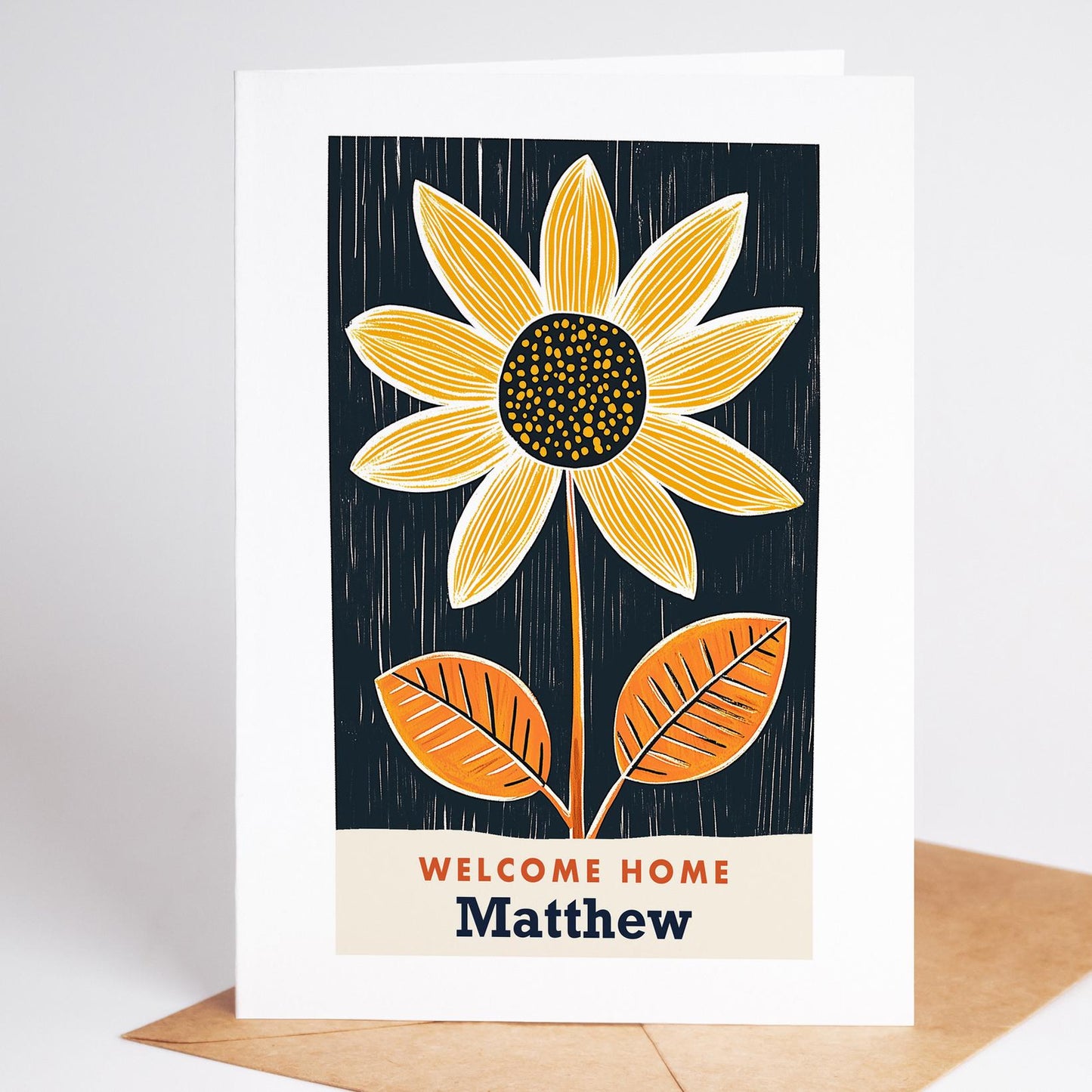 New Home Card, Mid Century Floral Housewarming Card