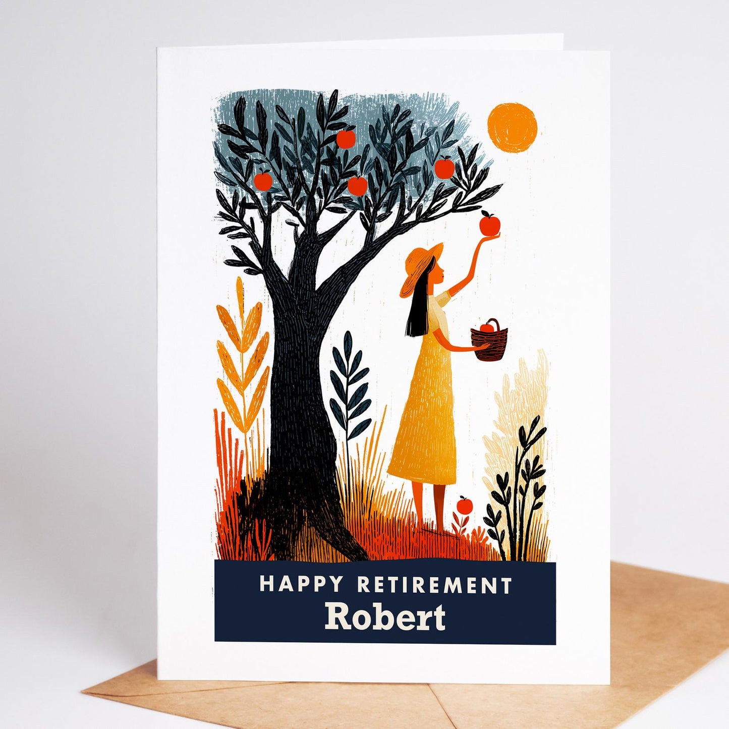 Gardening Retirement Card, Personalized with a Name