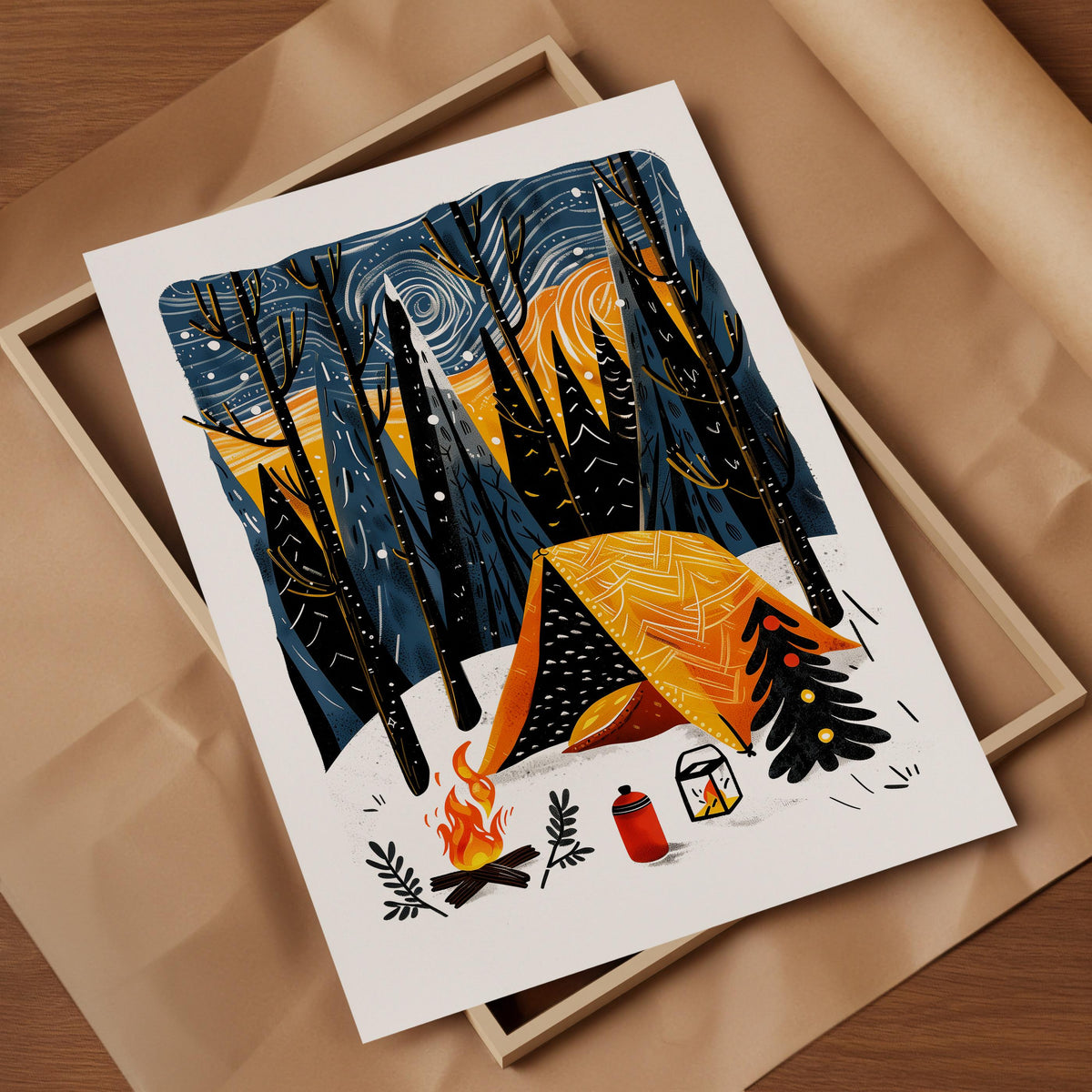 Camping Christmas campfire card, photo 2