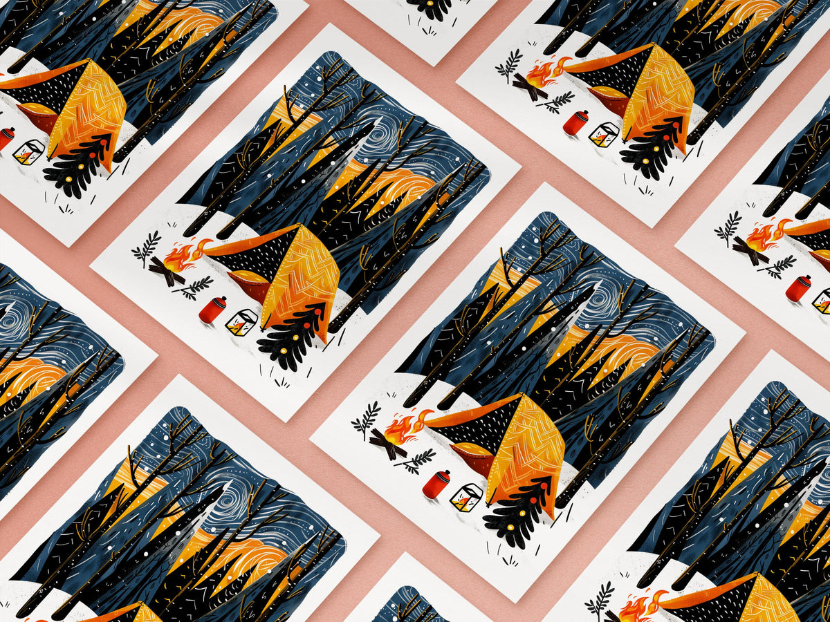 Camping Christmas campfire card, photo 4