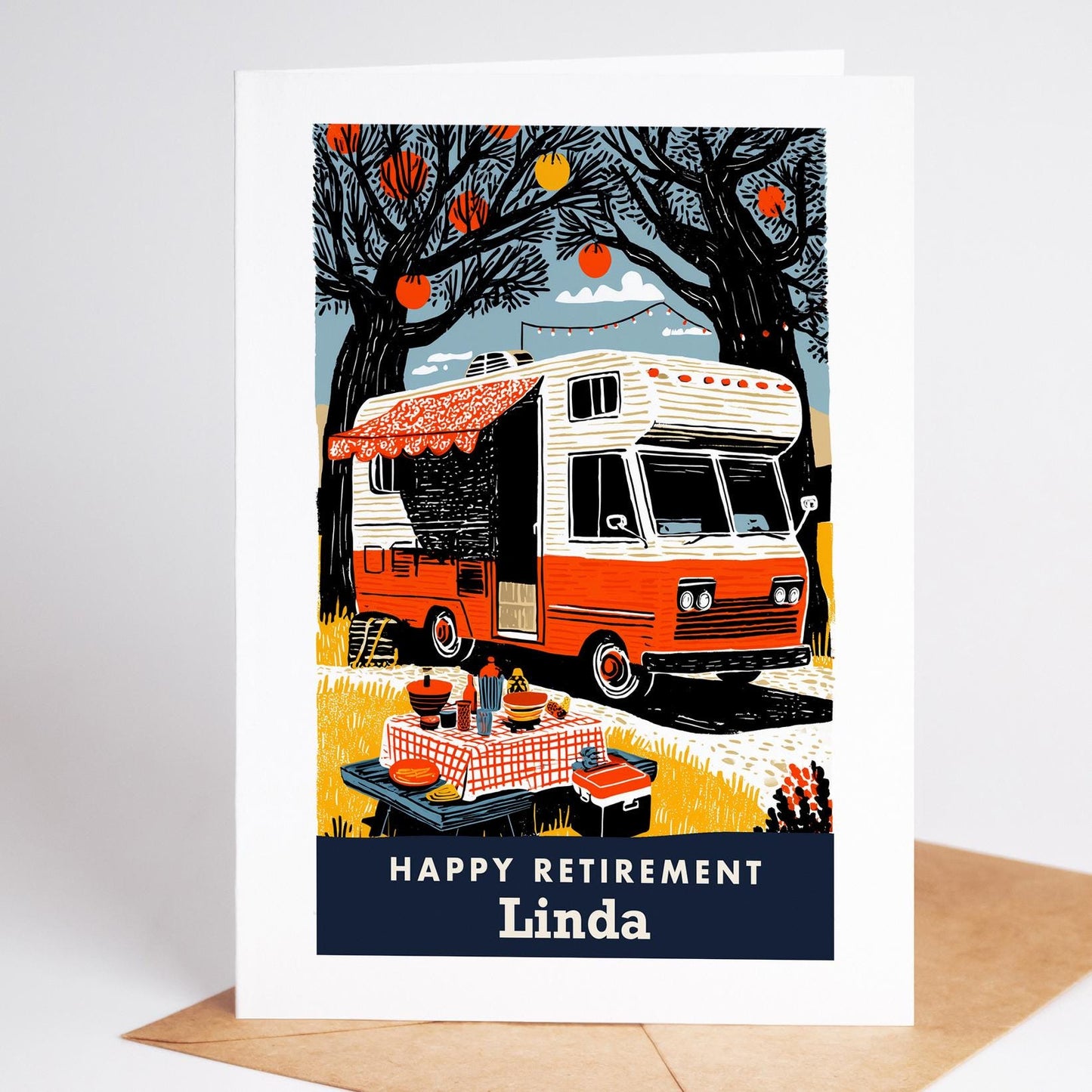 RV Retirement Card, Personalized with a Name