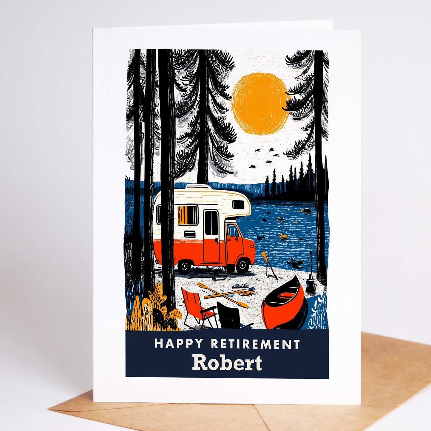 RV Retirement Card, Personalized with a Name