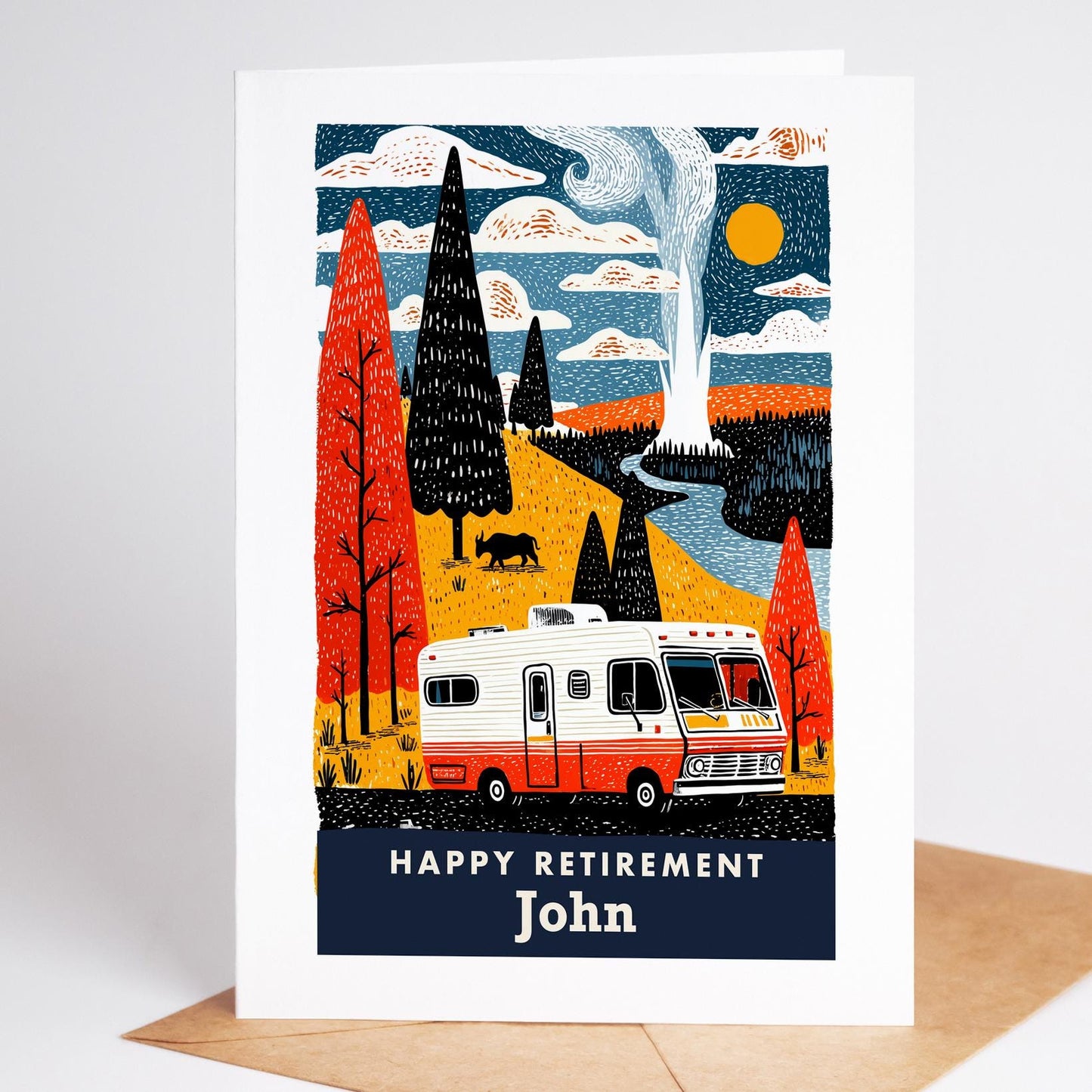 RV Retirement Card, Personalized with a Name