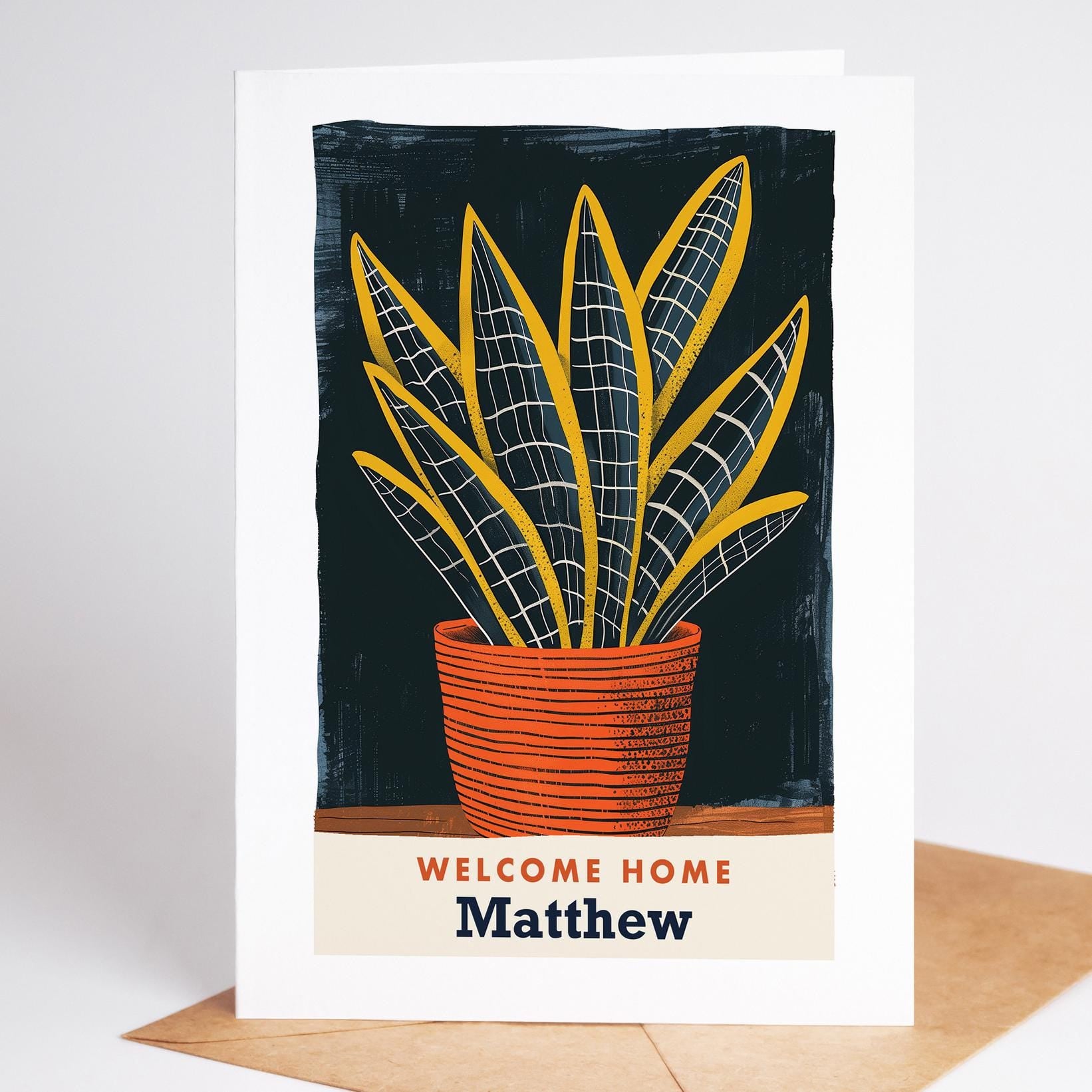New Home Card, Houseplant Housewarming Card