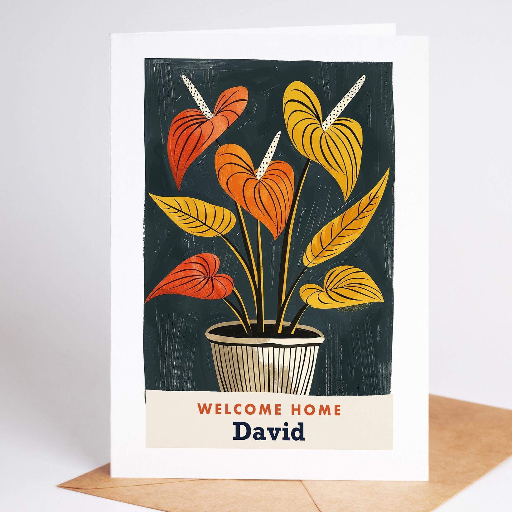 New Home Card, Houseplant Housewarming Card