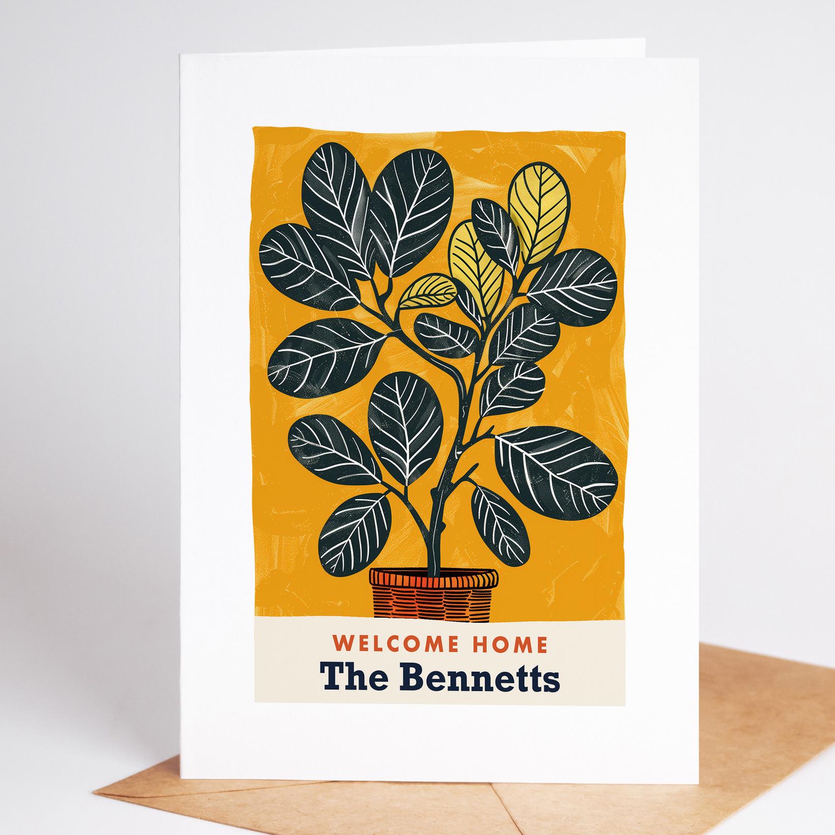 New Home Card, Houseplant Housewarming Card