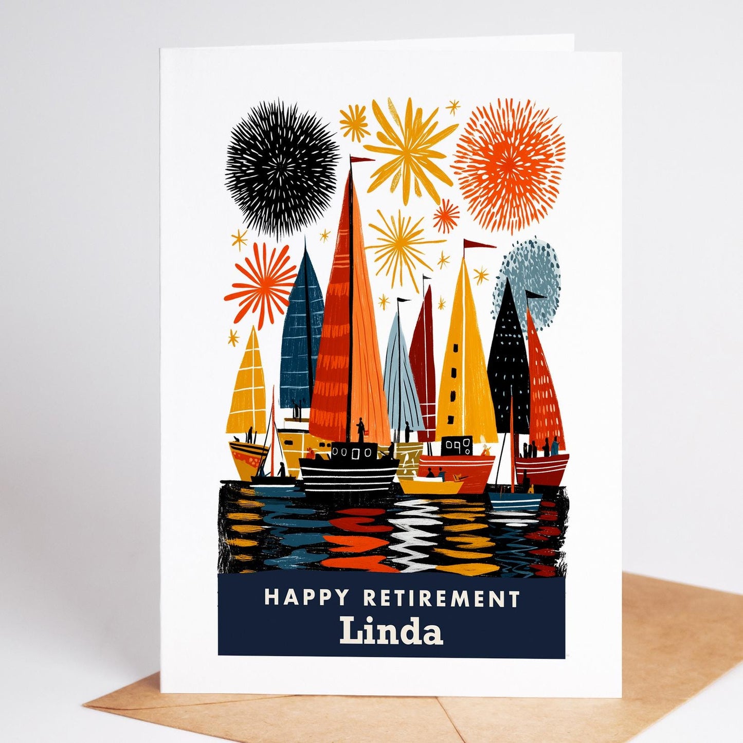 Sailing Retirement Card, Personalized with a Name