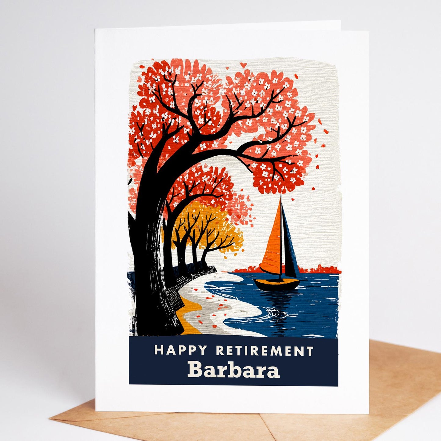 Sailing Retirement Card, Personalized with a Name
