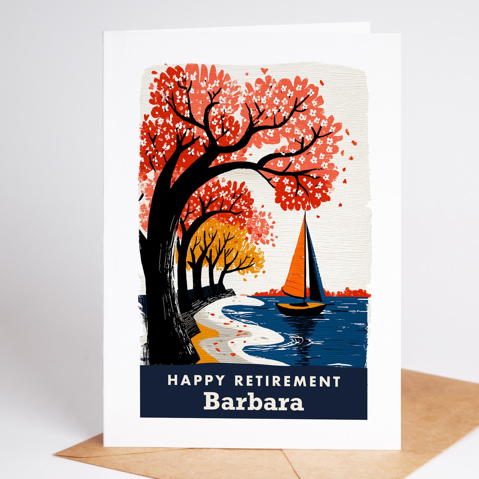Sailing Retirement Card, Personalized with a Name