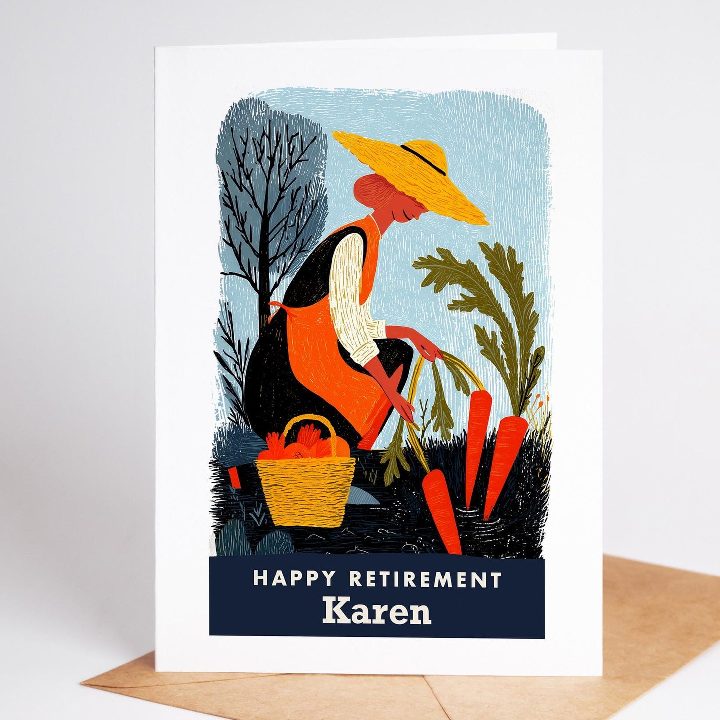 Gardening Retirement Card, Personalized with a Name