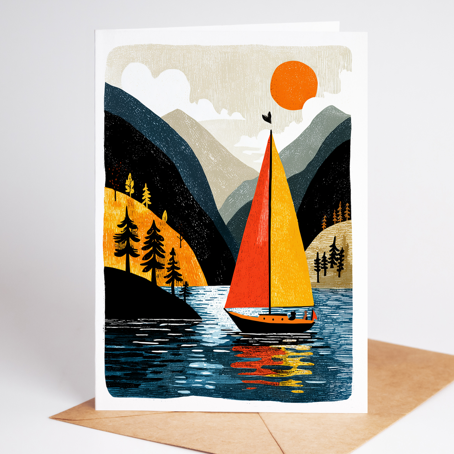 Premium sailing card set of 10 with envelopes, perfect for birthdays, retirements, or travel adventures