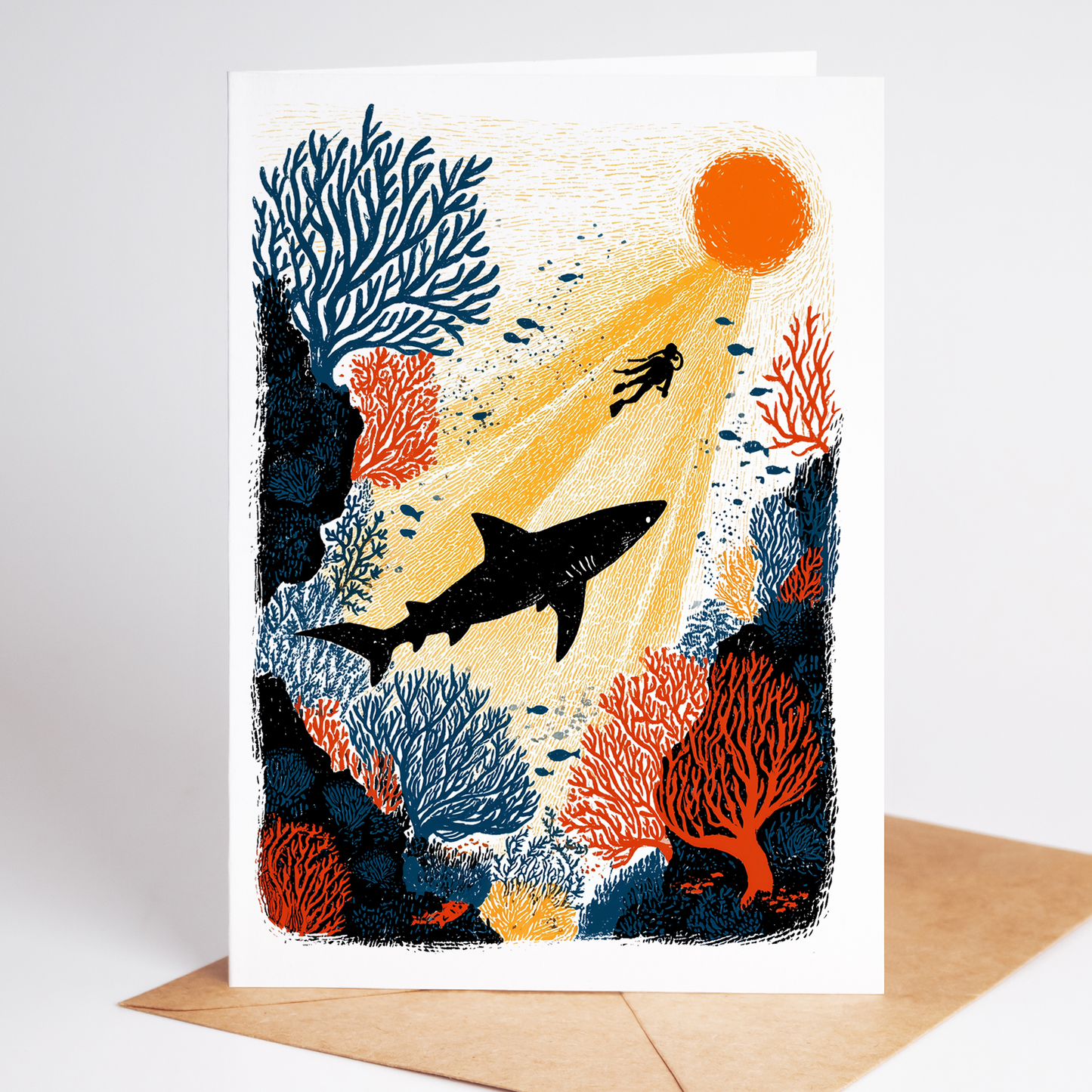SCUBA Diving Greeting Card Set: Underwater Marine Life - 10 Pack