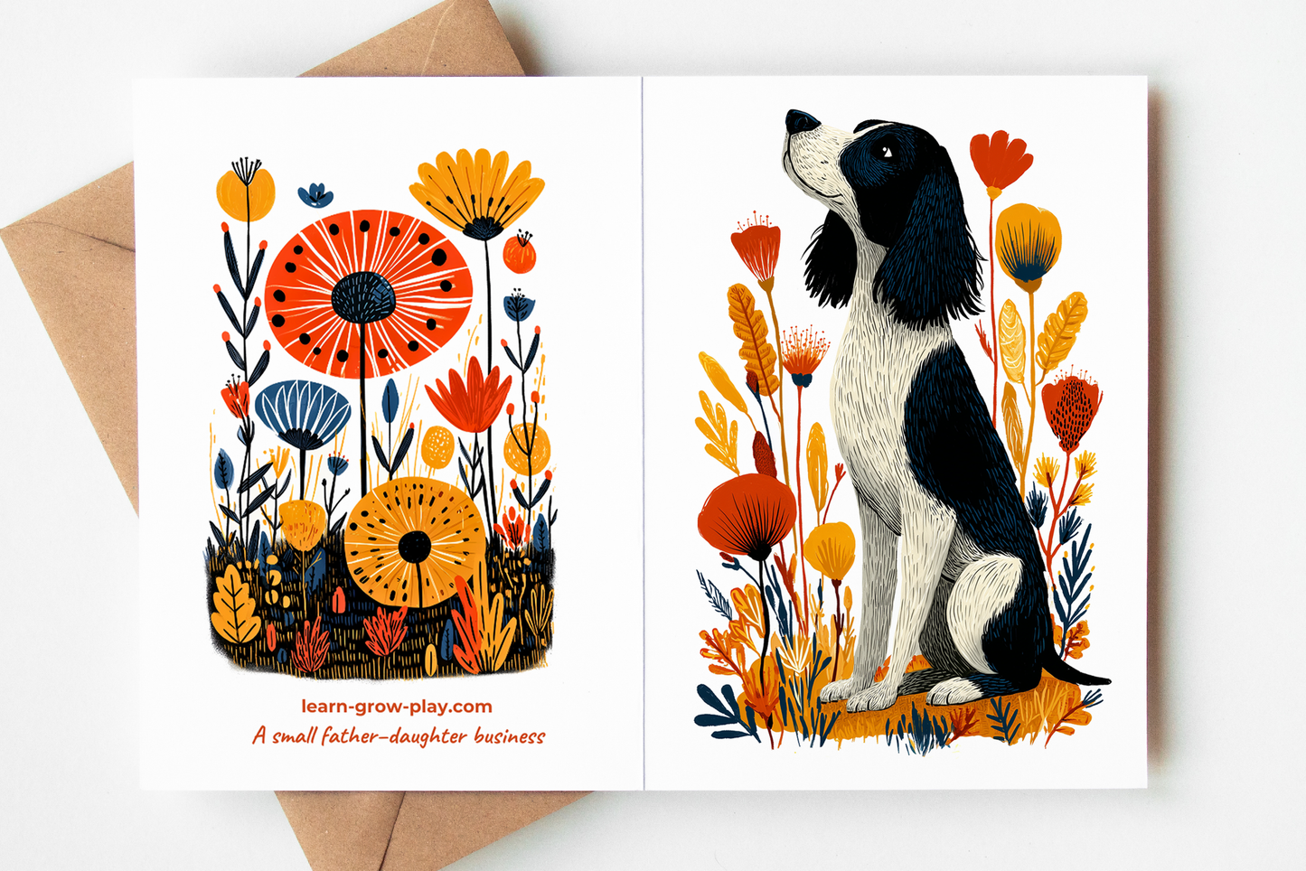 Springer Spaniel Cards Set of 10 | Dog Breed Greeting Cards Blank Inside | Springer Spaniel Gift for Dog Lover