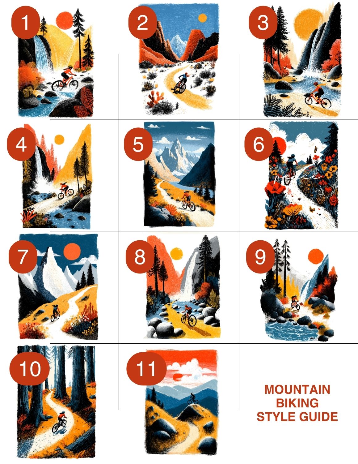 Female Mountain Biker Art Print Collection | Adventure Wall Art