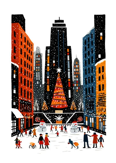 New York Christmas card set