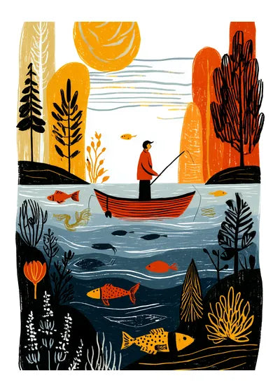 Fishing card set